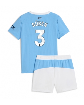 Billige Fotballdrakt Manchester City Ruben Dias #3 Replika Hjemmedraktsett Barn 2025-26 Kortermet (med bukser)